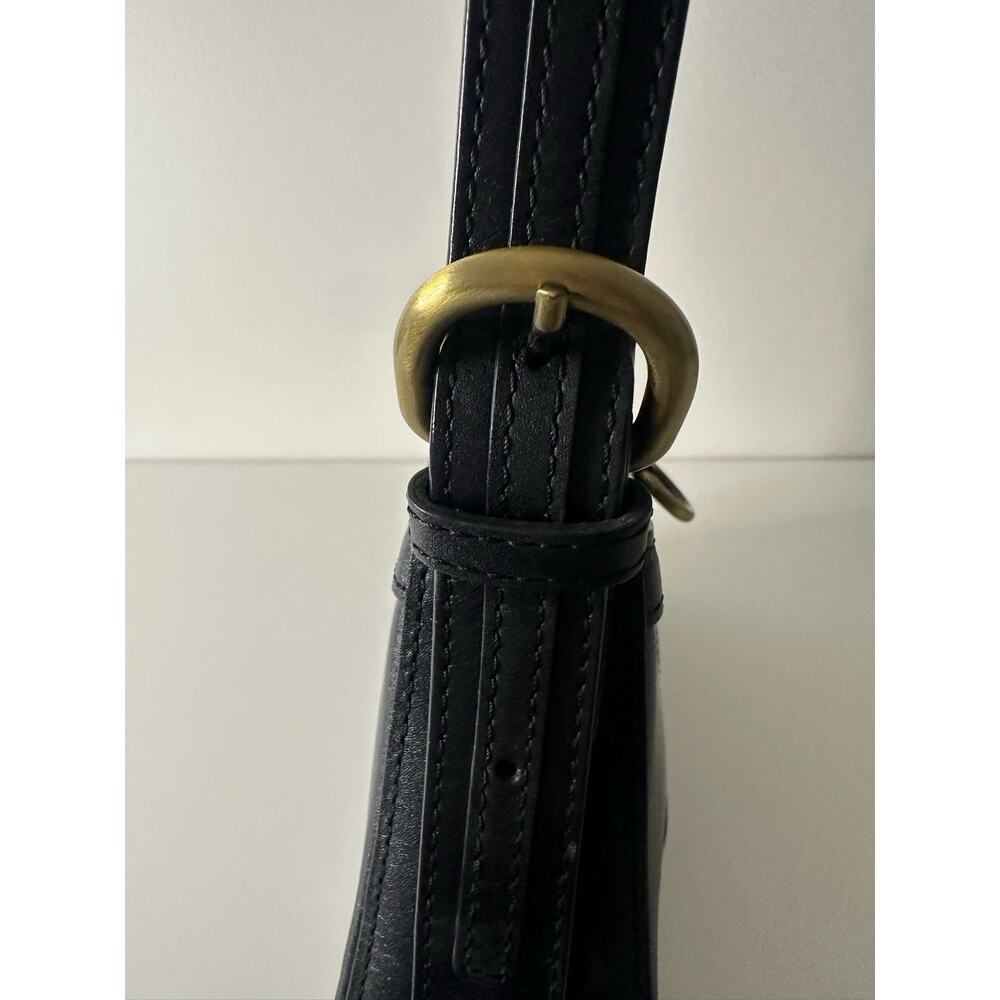 Burberry Black Leather Shoulder Bag Nova Check Lined Gold Hardware Authentic - Picture 4 of 14